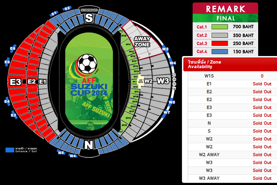 ฟุตบอล AFF รอบชิง ไทย – มาเลเซีย เปิดขายบัตรได้แปปเดียว หมดเกลี้ยงแล้ว !!! AFF Final 2014 Thailand - MalaysiaAFF Final 2014 Thailand - Malaysia
